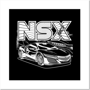 NSX NC1 (White Print) Posters and Art